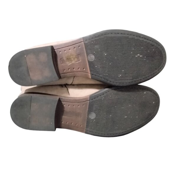 Ruiee Size 11 Ankle Boots Beige Slouchy Round Toe Low Calf Flat Booties - Picture 9 of 10